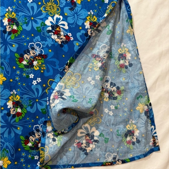 Authentic Disney Store Hawaiian Maxi Dress Mickey Minnie Mouse Blue Size Small - Picture 7 of 12